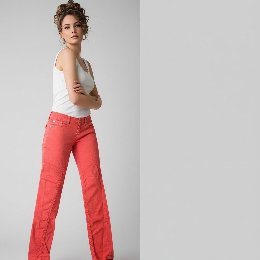 Miss Me Skinny Jeans Carrot Orange Rhinestone Embroidered Size 26